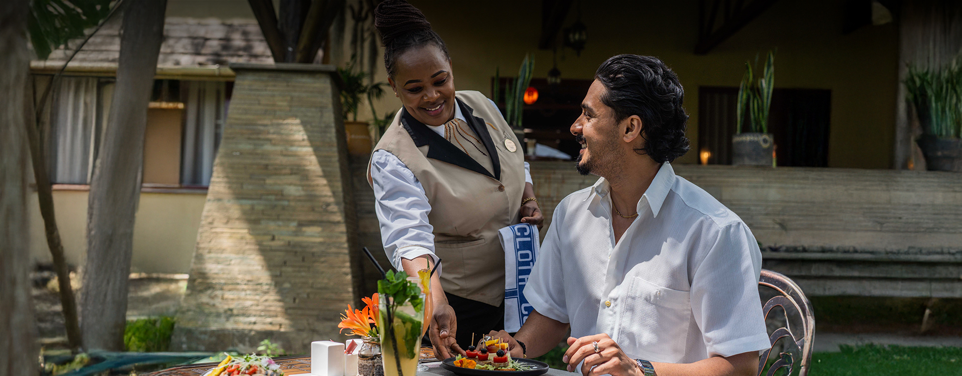 Waitress serving at the Coffee Lounge