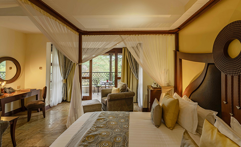 Honeymoon suite bedroom with canopy bed