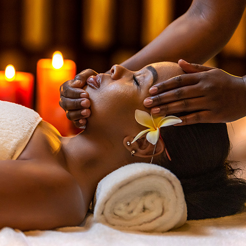 mother enjoying a relaxing prenatal spa massage