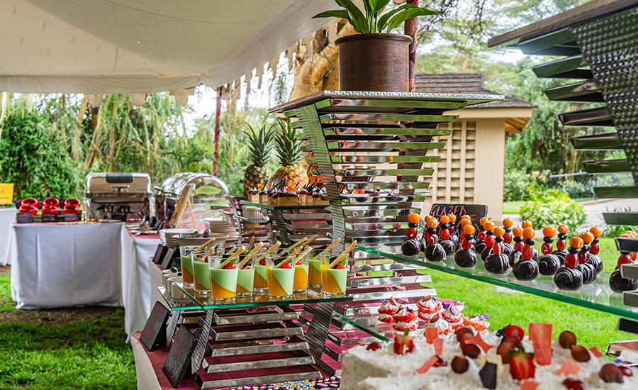 Outside catering services set up