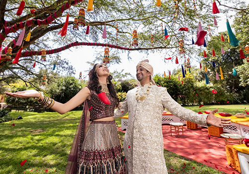 Indian wedding happy couple